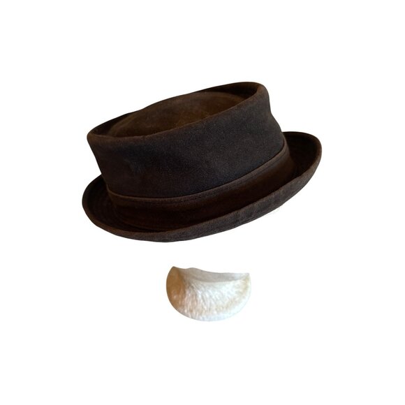 Black Horn Mens XL Canvas Pork Pie Hat 100% Cotton - Picture 4 of 6